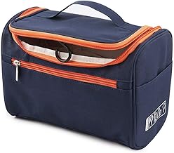 EAYIRA Travel Toiletry Kit Bag Cosmetic Bag With Hook For Travel, Makeup Organiser, Cosmetic Pouch, Household Grooming Kit, Makeup Bag For Women (Navy Blue)