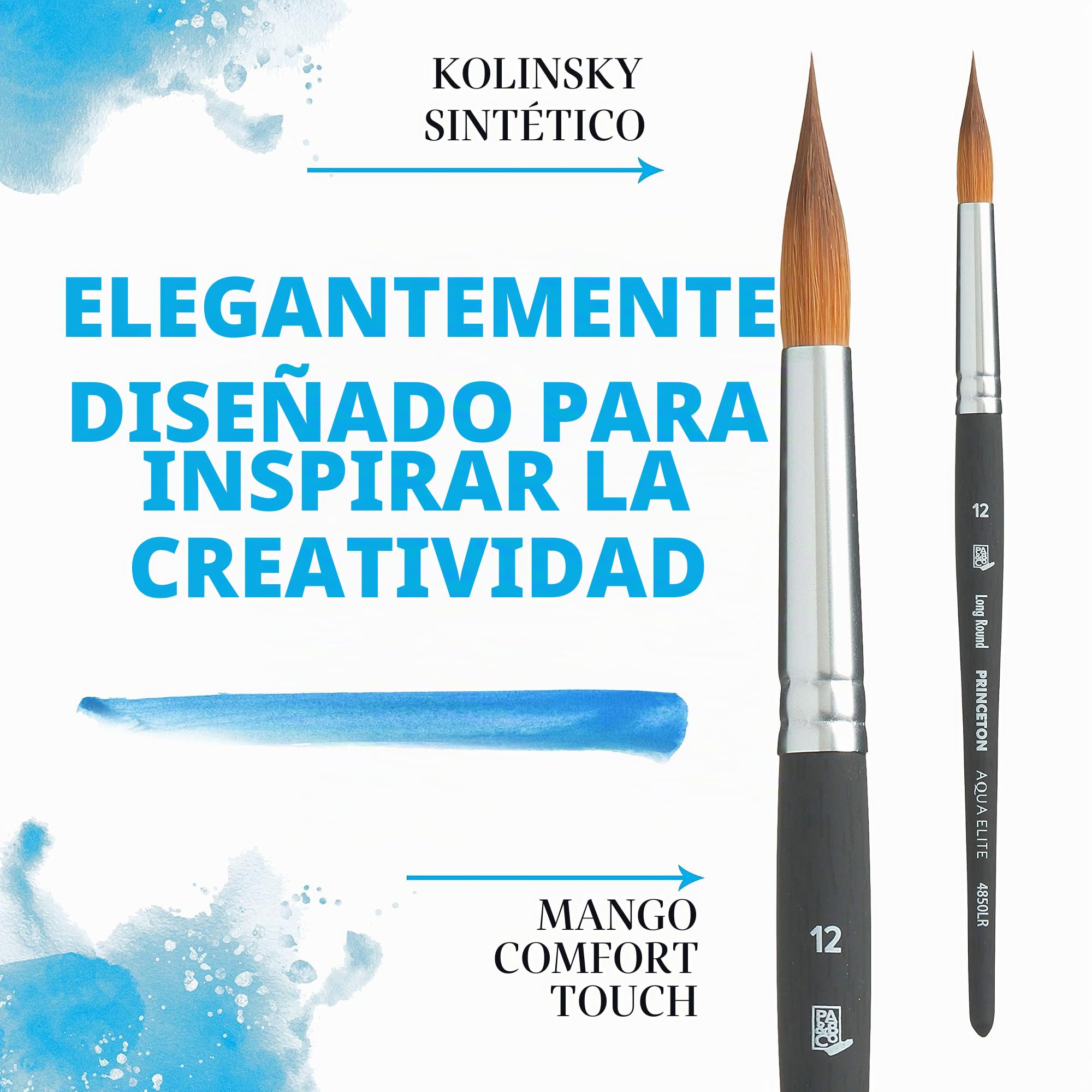 Princeton Elite Sintético Mango Corto Redondo Largo Nº 12