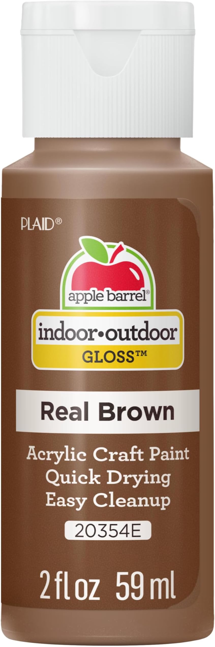 Apple Barrel Gloss Acrylic Paint in Assorted Colors (2-Ounce), 20354 Real Brown