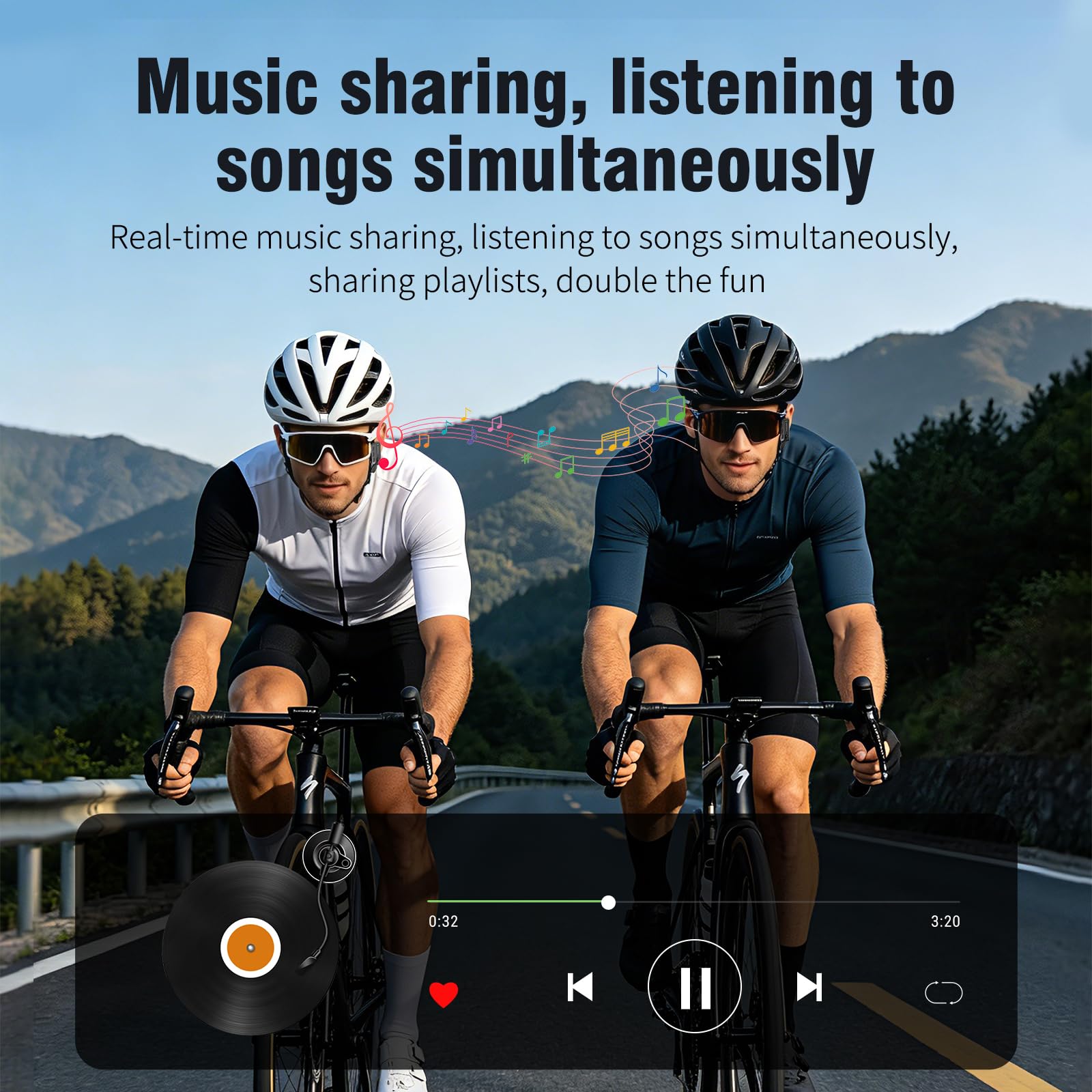 Intercom Vélos à Vélo | Casque Bluetooth Moto 520 Mètres