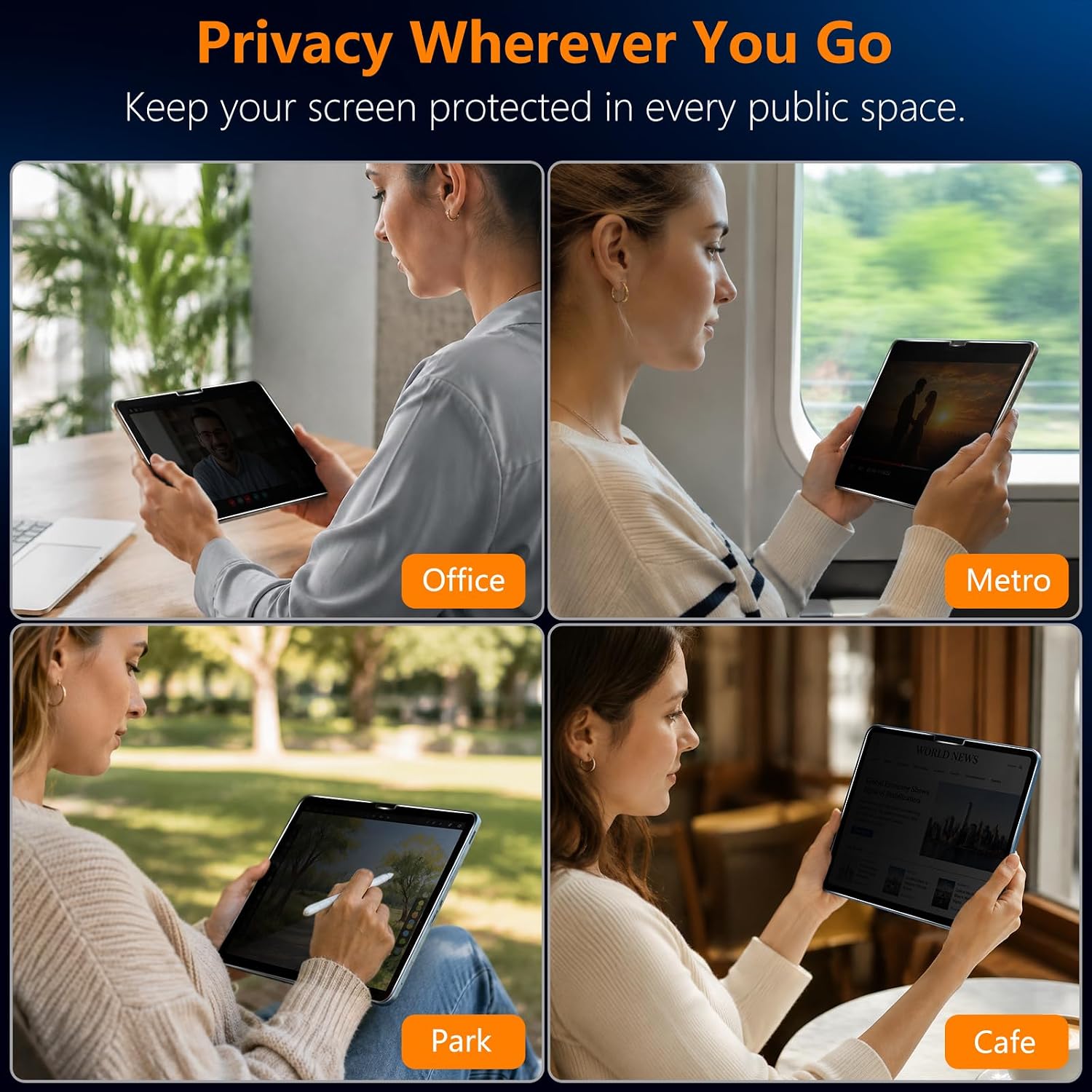 apiker 2 Pack Privacy Screen Protector for iPad Pro 13 inch M5/M4