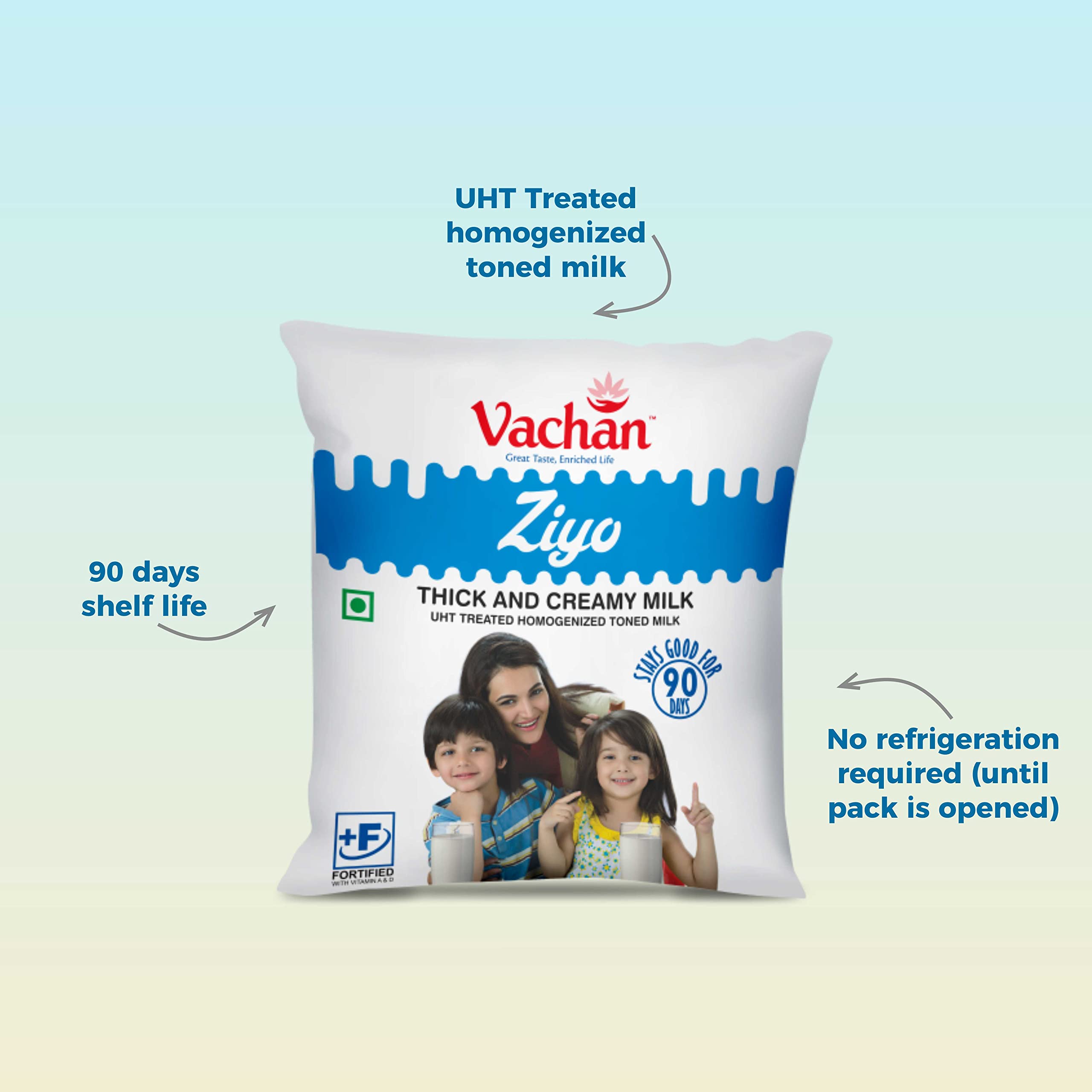 Vachan Ziyo Pure & Nutritious Fresh Milk 450 ml (Pack of 24) | No