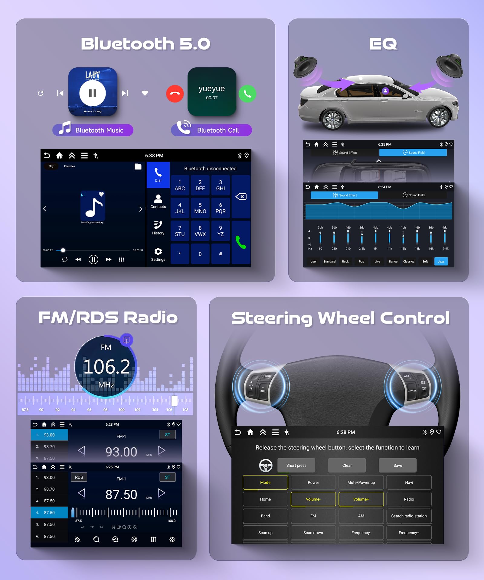 4G+64G Android Radio Coche para Renault Master 2019-2022 Inalámbricos Carplay Android Auto 9 Pollici Incell Pantalla Táctil Radio GPS Navi WiFi Mirror Link Bluetooth FM/RDS EQ/USB/SWC Cámara Trasera