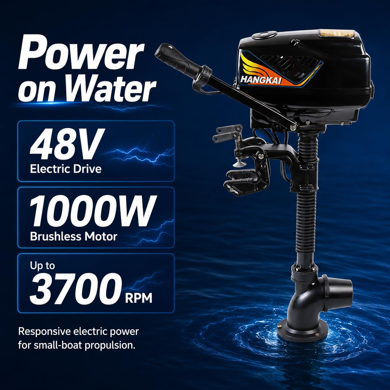 Motore elettrico fuoribordo da 48 V, 1000 W, con 15 km/h