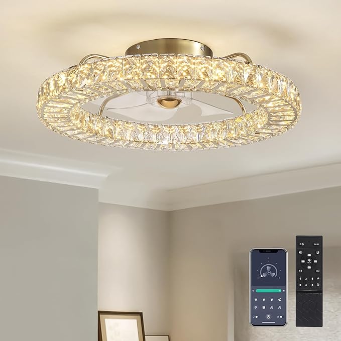 Ventilador de Techo 22" Con Luz y Control Remoto, Dimmable