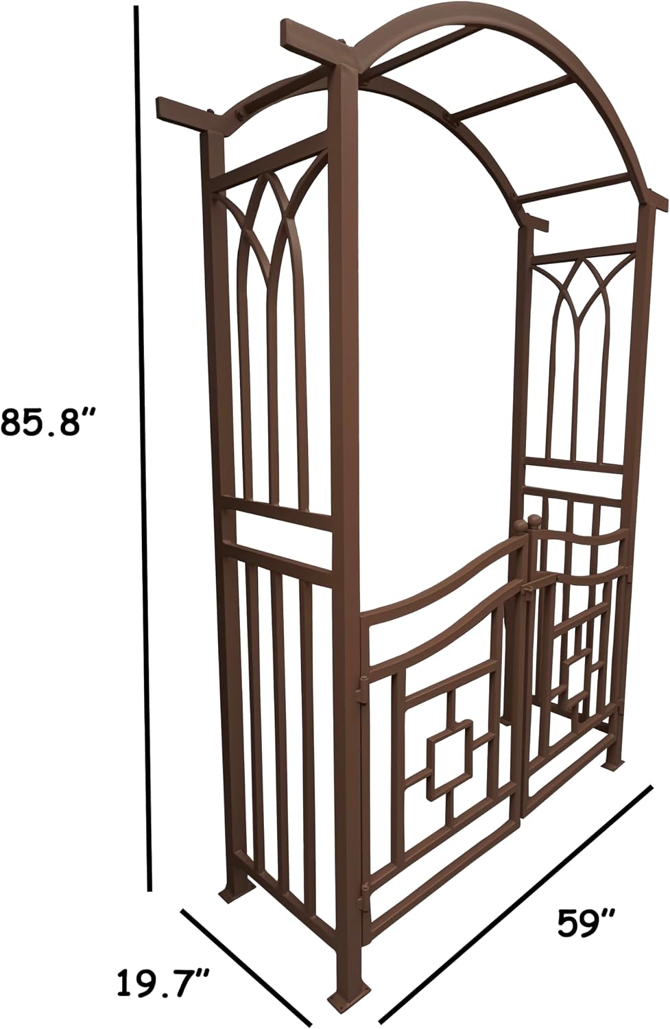 Oakland Living Brown Aluminum Garden Arbor Arch with Gate