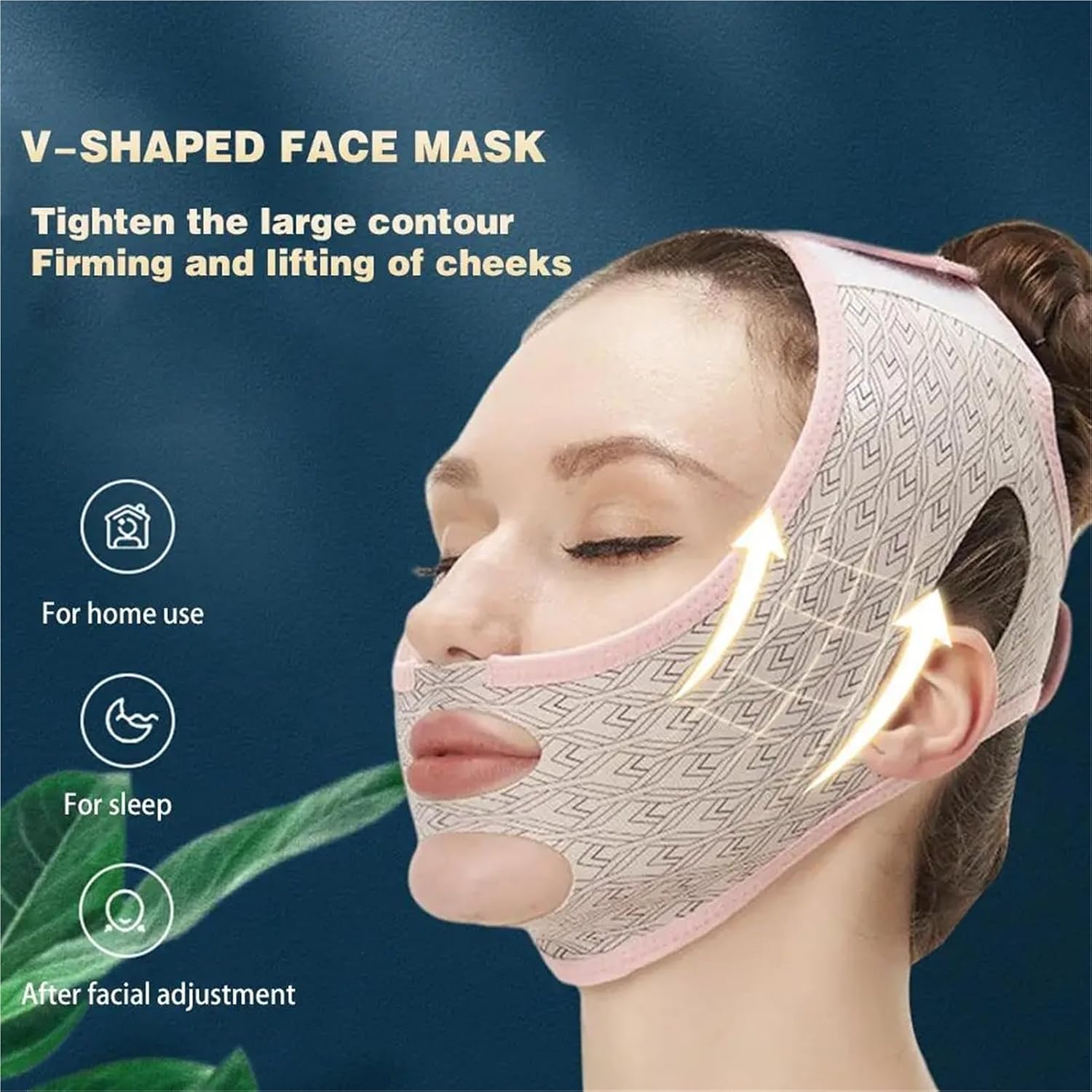 Chin Strap for Sleeping Face Slimming Band V-Line Shaper Chin Cheek Bandage Lift Up Belt Beauty Sculpting Sleep Mask(A type)