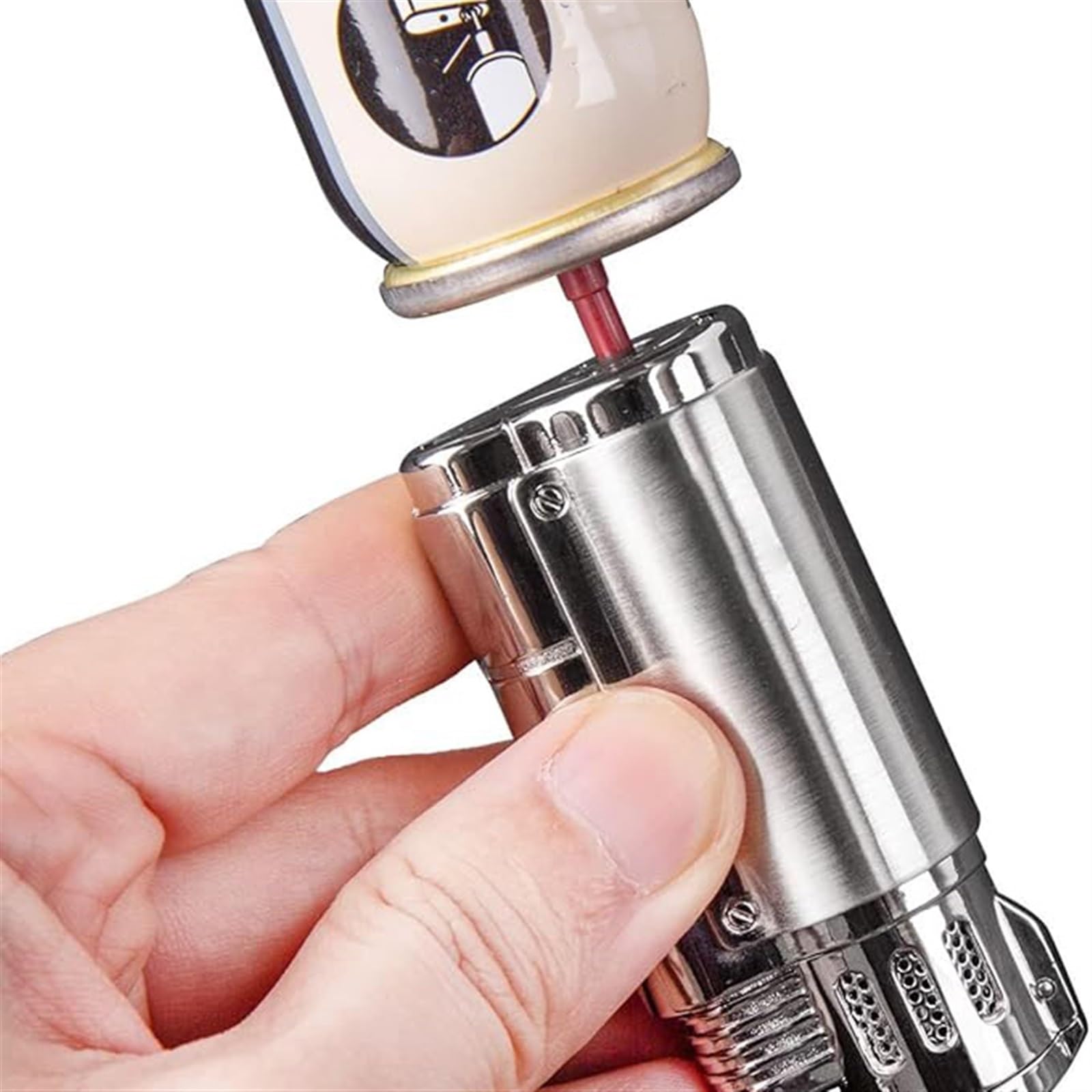 Encendedor de metal, resistente al viento, triple llama de butano, tamaño de llama ajustable, recargable, adecuado para barbacoa, velas, al aire libre, camping, para hombres