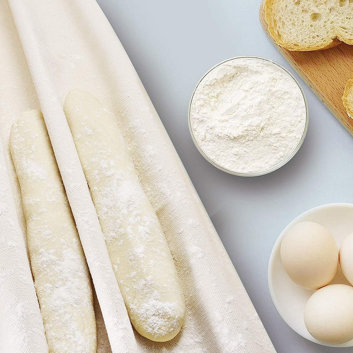 ANPHSIN Large Professional Bakers Dough Couche (35'' × 26'')- 100% Natural Flax Heavy Duty Linen Pastry Proofing Cloth for Baking French Bread Baguettes Loafs