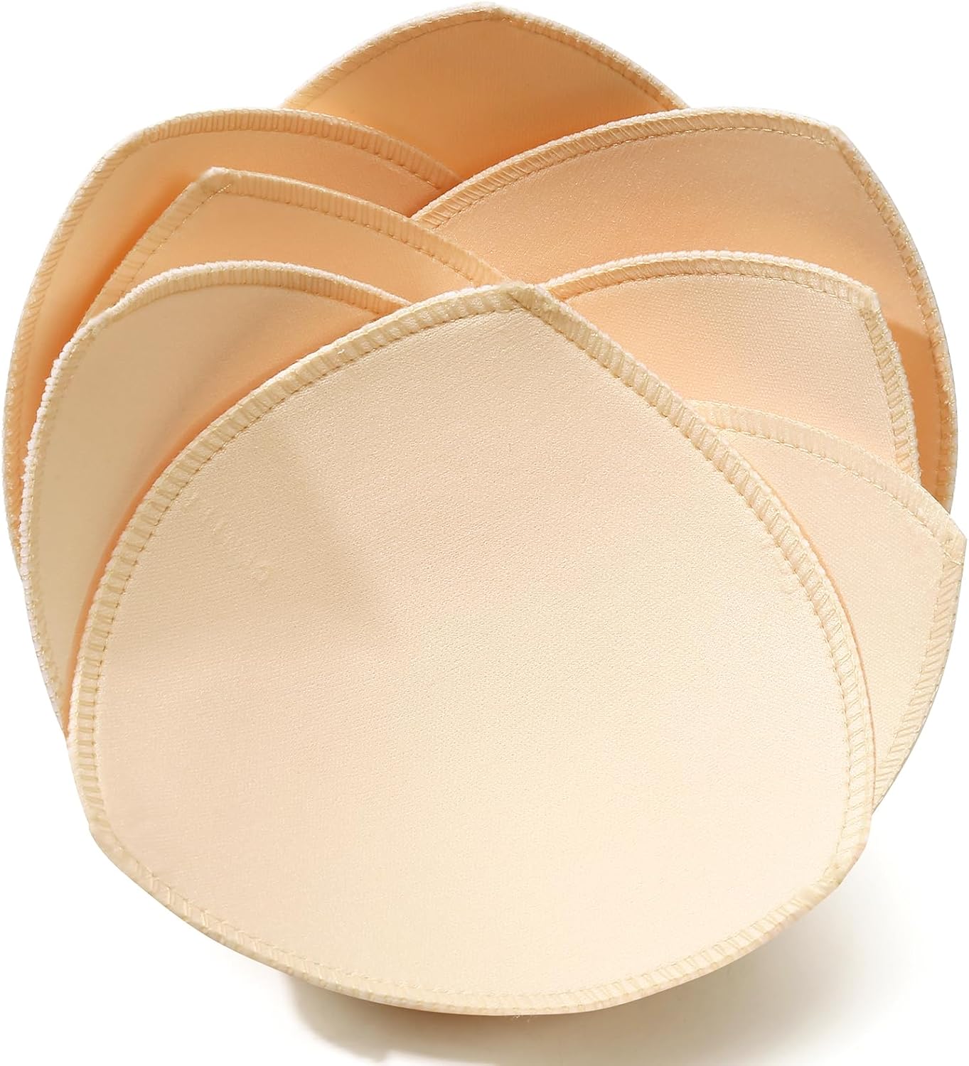 4 Pairs Triangle Bra Insert Pads, Removable Edge-Sewn Breathable Silhouette Enhancers for Sports Bras, Swimwear