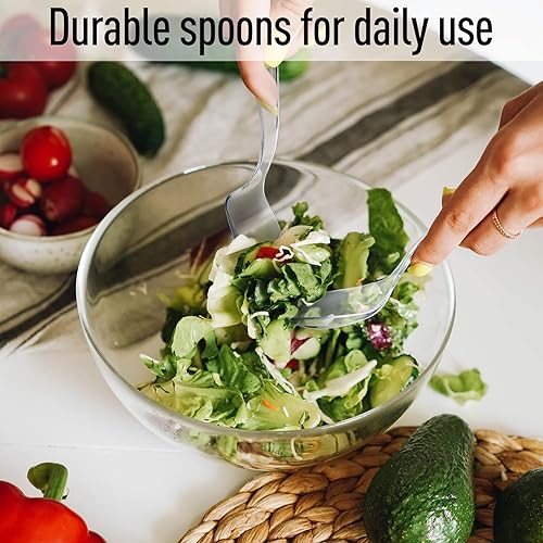 Miniatura 6 de 48 cucharas de plástico para servir utensilios de servicio resistentes cucharas de plástico transparente utensilios de plástico cucharas desechables