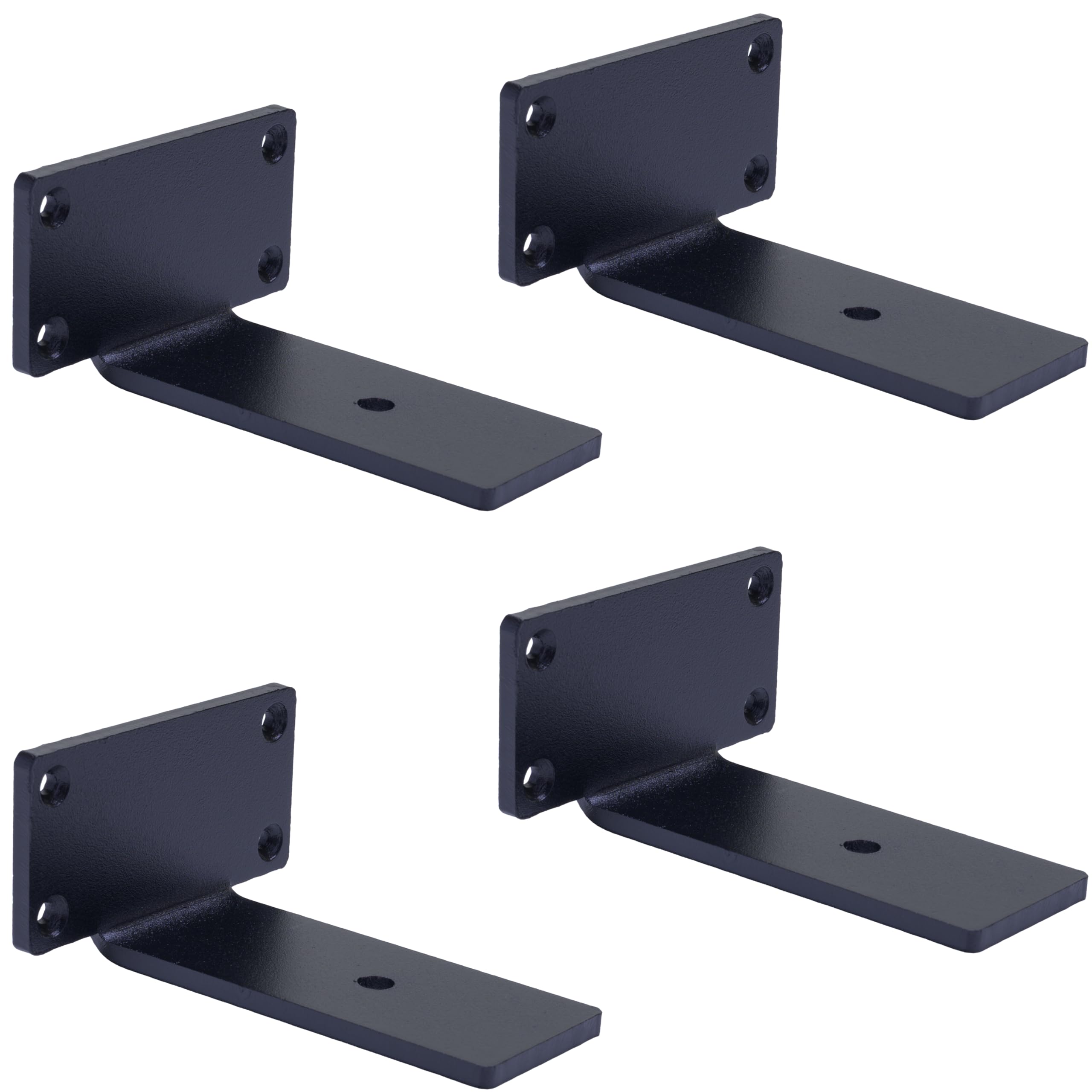 Eduwurxs Black Steel Floating Shelf Brackets 4In 4 Pack