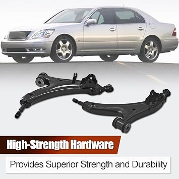 Pair Set of 2 Front Lower Control Arm w/o Bushing Left & Right | Compatible with Lexus LS430 2001-2006 4.3L V8 Driver & Passenger Side Suspension Control Arm Replaces# CMS861134 CMS861135