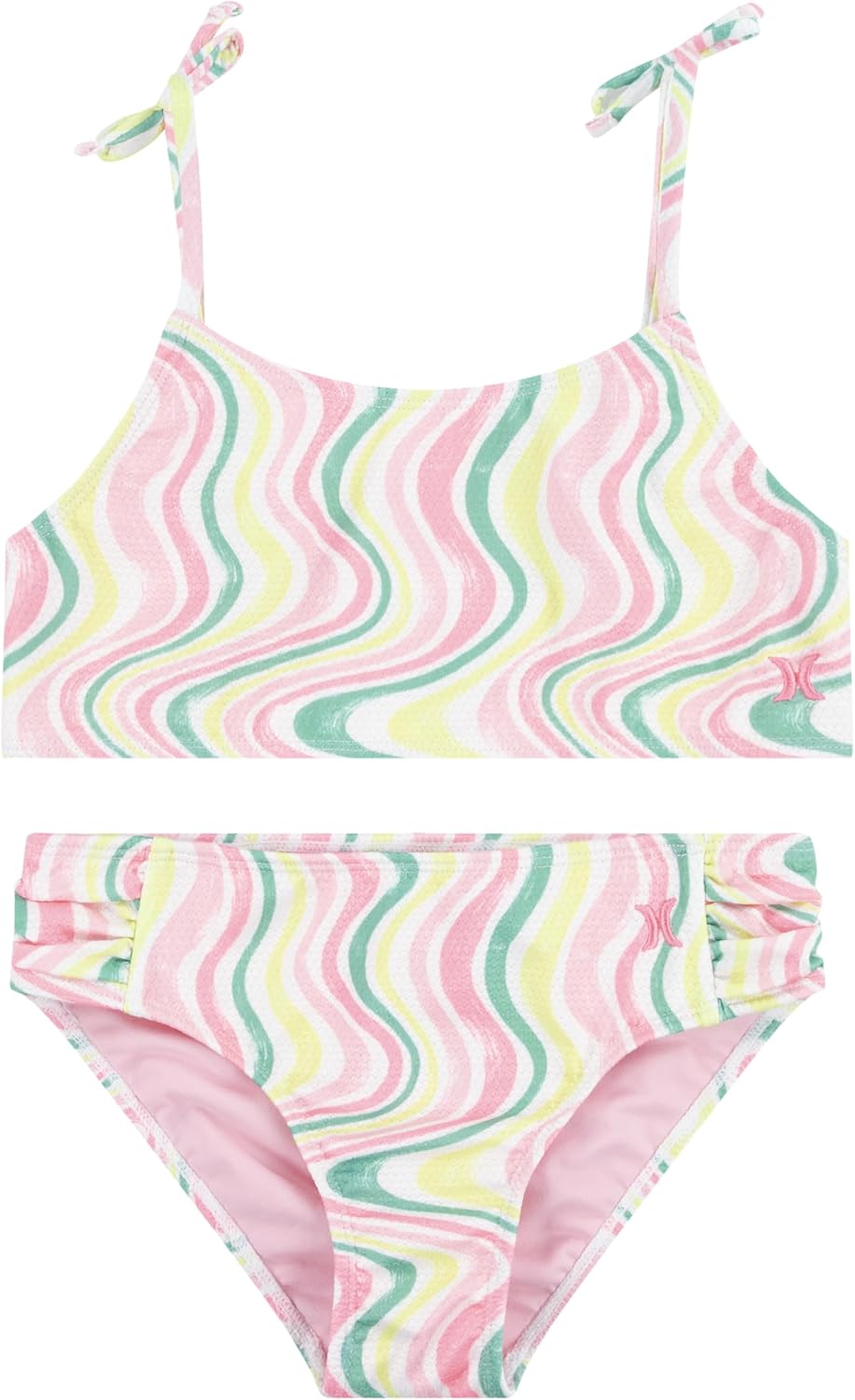 Hurley Girls Flounce Bikini 2-Piece Swimsuit 7 White/Multi