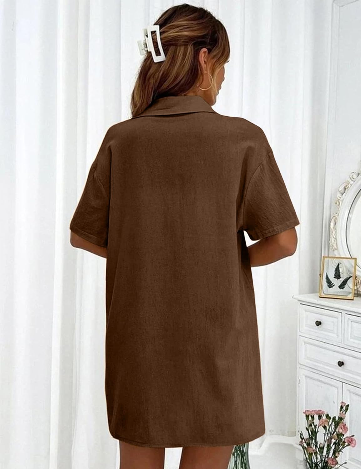 APAFES Women Summer Cotton Linen Short Sets 2 Piece Shorts Top Lounge Beach Vacation Two Piece Outfits Tracksuits - Image 6