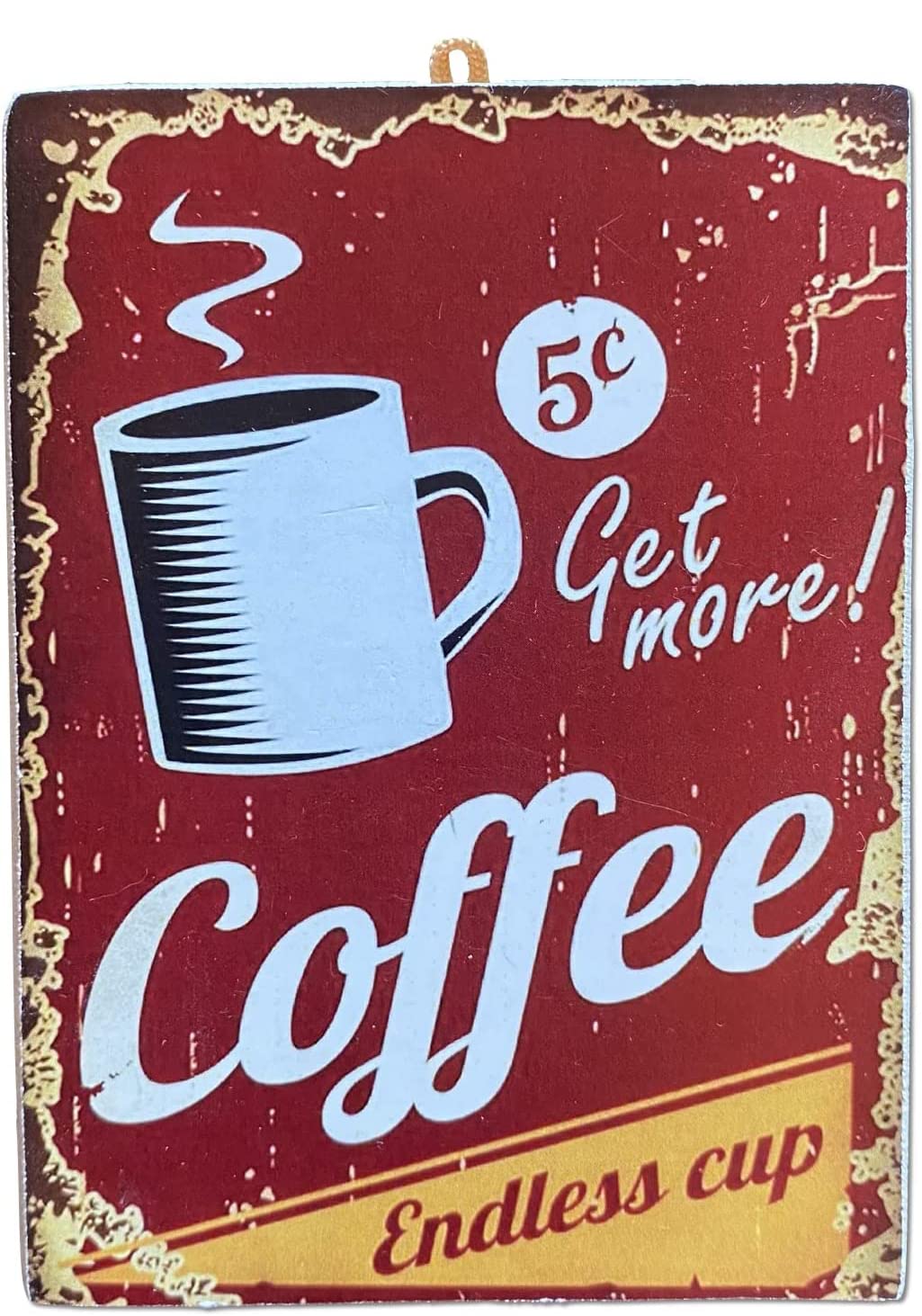 KUSTOM ART Quadro Quadretto Stile Vintage Serie Attori & Caffè Sophia Sofia Stampa su Legno 23X23 cm