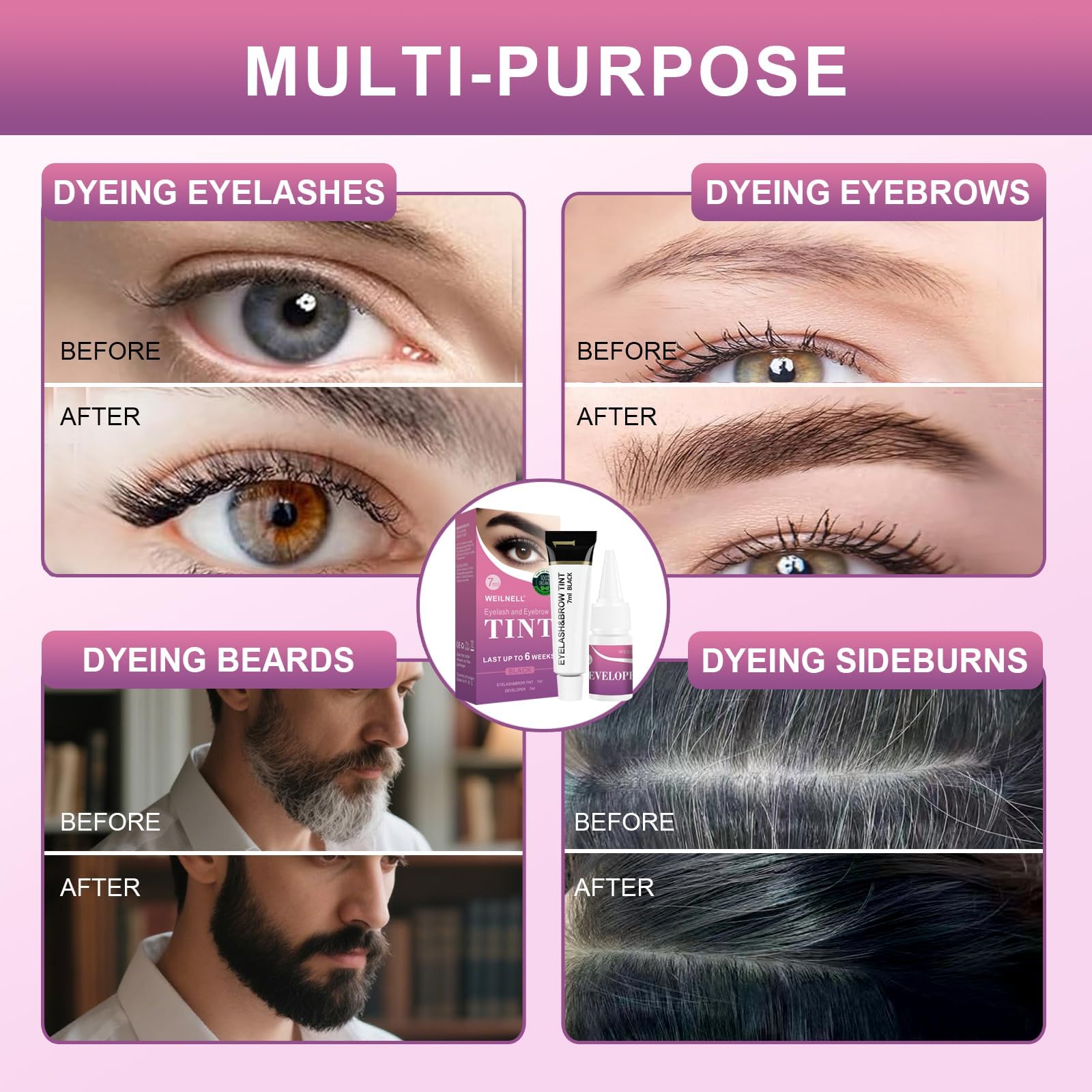 Eyebrow & Eyelash Tint Kit, Professional Instant Lash & Brow Dye Kit, Easy to Use with Natural Results - Image 3