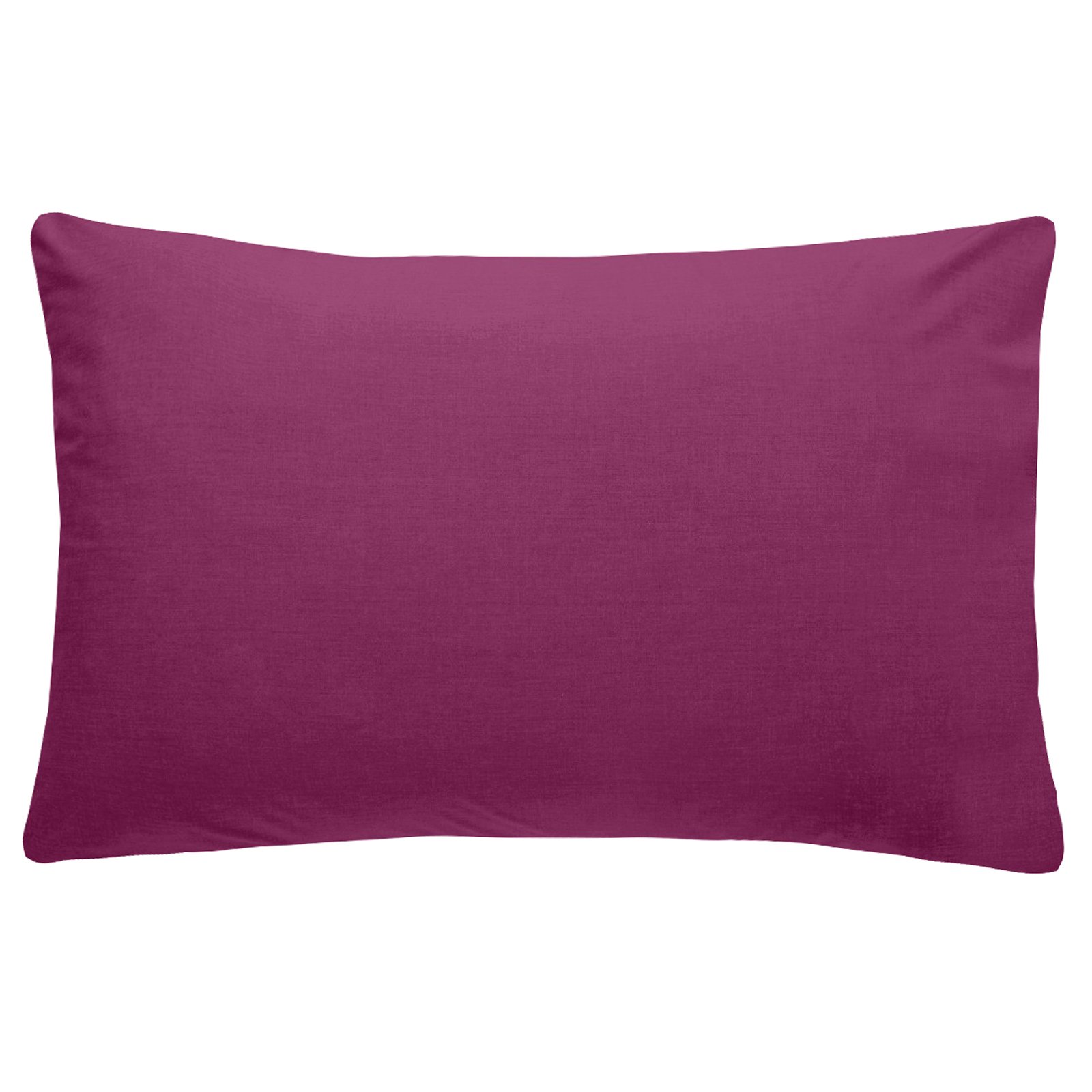 Just Contempo Aubergine Purple Plain Percale Pillow Case, 50 X 75 Cm - Pack Of 2