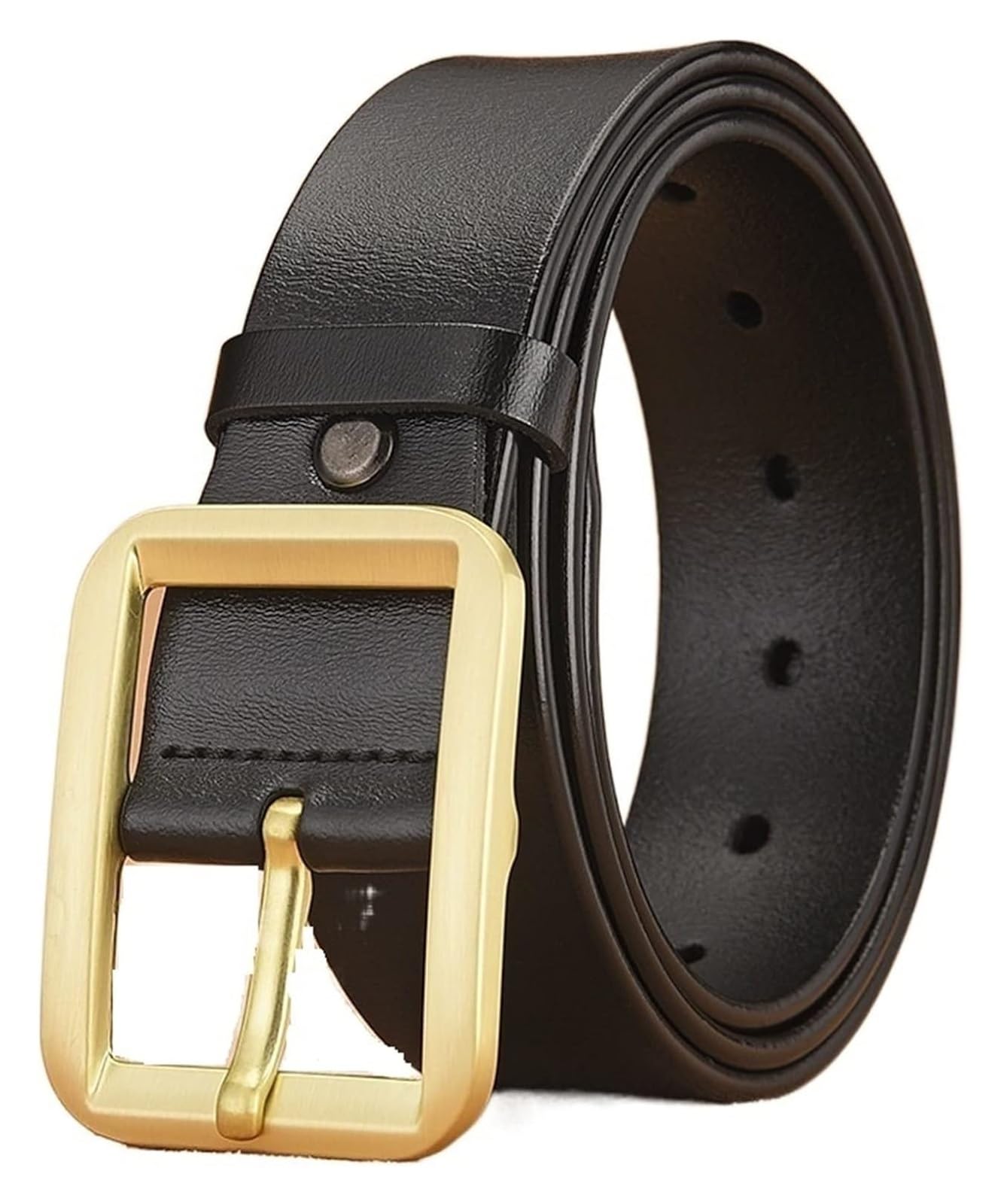 Cinturón ajustable de cuero genuino, Cinturón de Cuero for Hombre Cinturón con Hebilla de Cuero Cinturón Ancho de Cuero Retro de Dos Capas Cinturón de Moda Informal Correa de Cintura de Cuero Trajes d