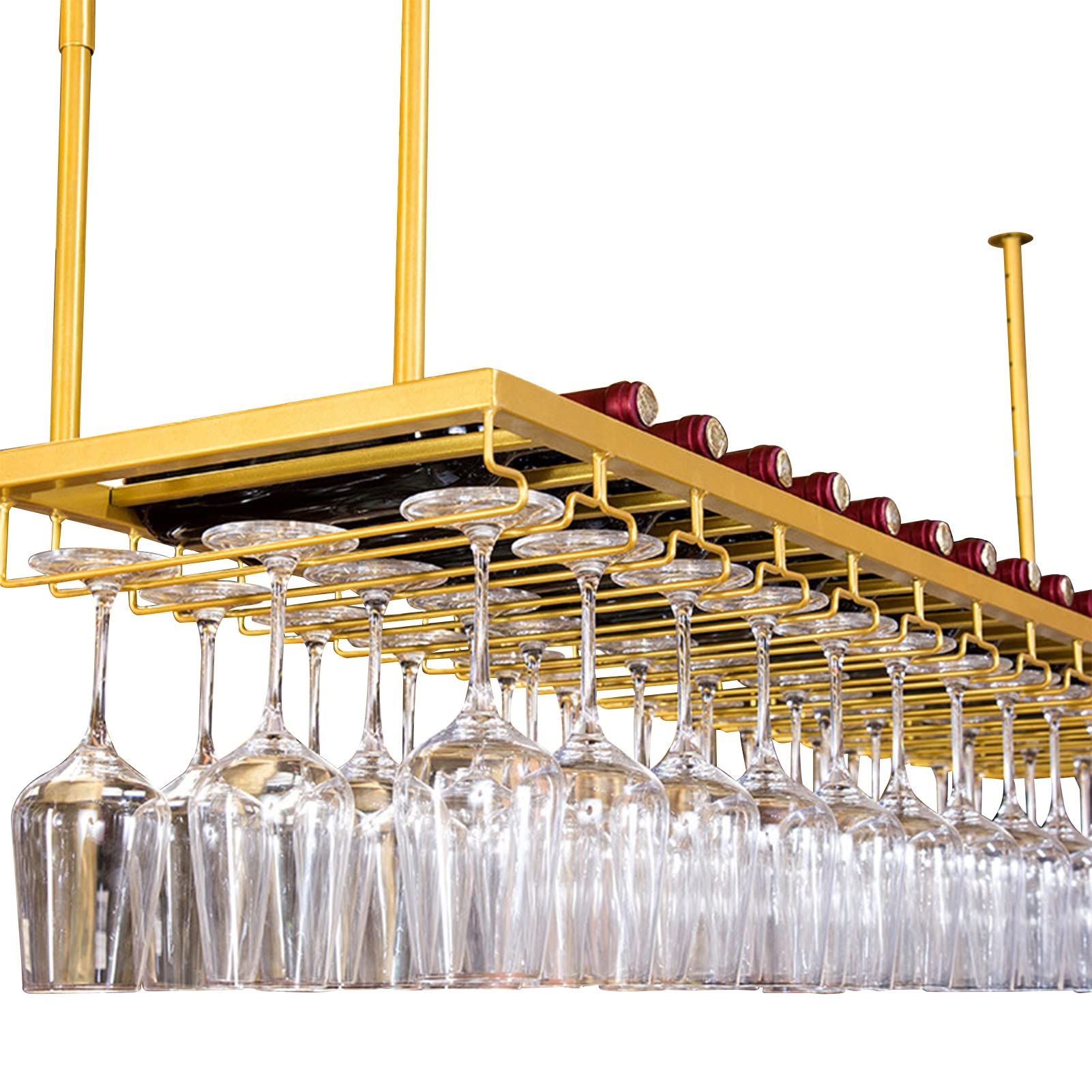 Support de Verre à vin suspendu haut de gamme étagère de rangement métal LD 60x30