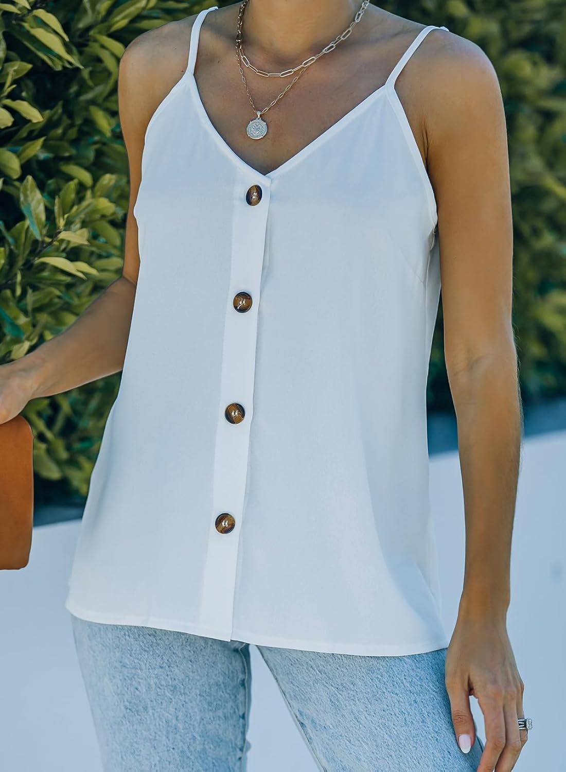 BLENCOT Women Summer Tank Tops Casual V Neck Strappy Loose Beach Sleeveless Shirts Blouses - Image 5