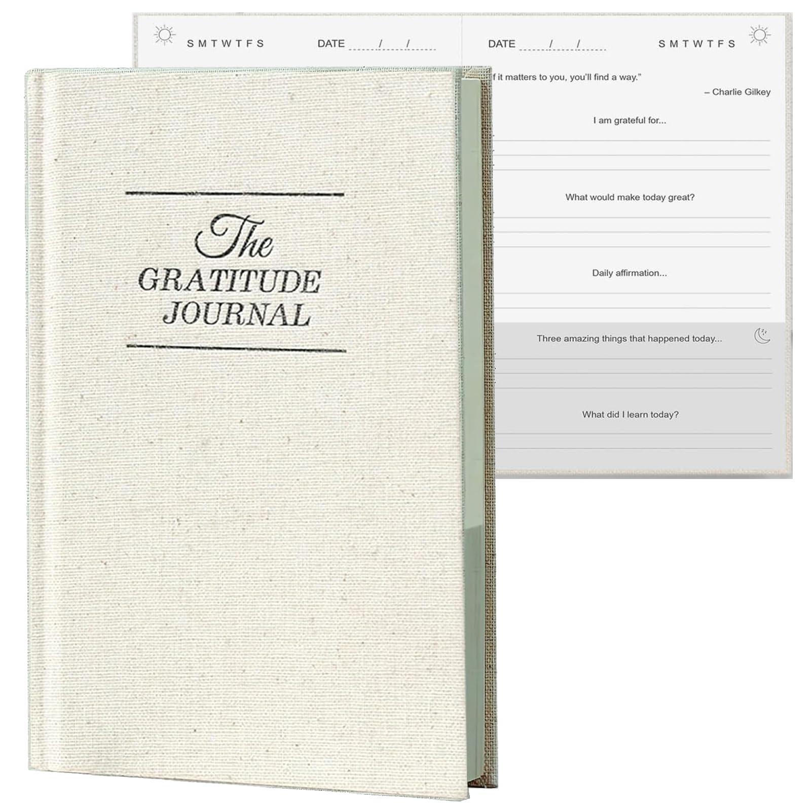 STAYOUNG 5 Minute Gratitude Journal - A Mindfulness Journal for Self-Reflection and Happiness, Simple Daily Instruction Format for a More Grateful and Happy Life Planner (White)