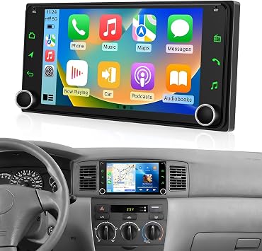 SIXTOP Car Stereo Radio for Toyota Corolla/Toyota RAV4/Camry/Tundra/Sequoia/ 4Runner Wireless Apple CarPlay Android Auto 7 Inch HD Touch Screen Bluetooth FM/AM Mirror Link EQ USB SWC Backup Camera