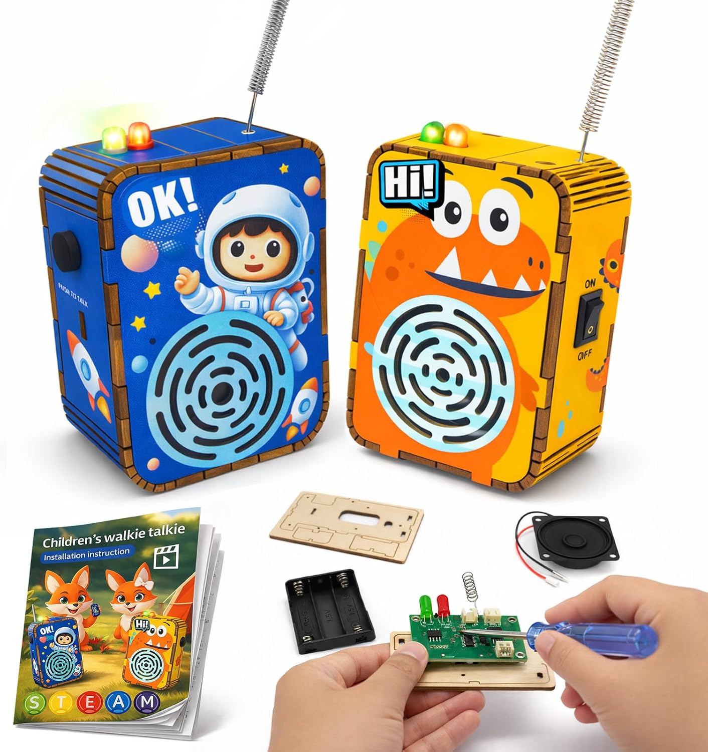3D Puzzle STEM Toys for Kids Ages 5-12, DIY Walkie Talkie Building Kit for Outdoor Play, Science Kits for Kids 8-10 8-12, Educational Engineering Toys for Home, School Projects, and Camp Activities