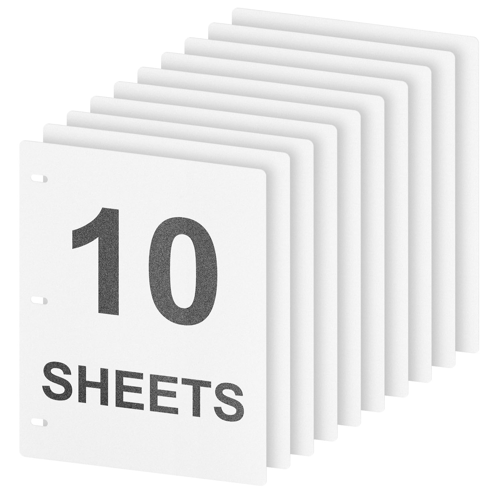 Full Page Flat Sheet Lifters & Protectors for Letter Size 11" x 8.5", 3 Hole Binder Separators for Binder, Family Tree, Photo Albums (White, 10 PCS)