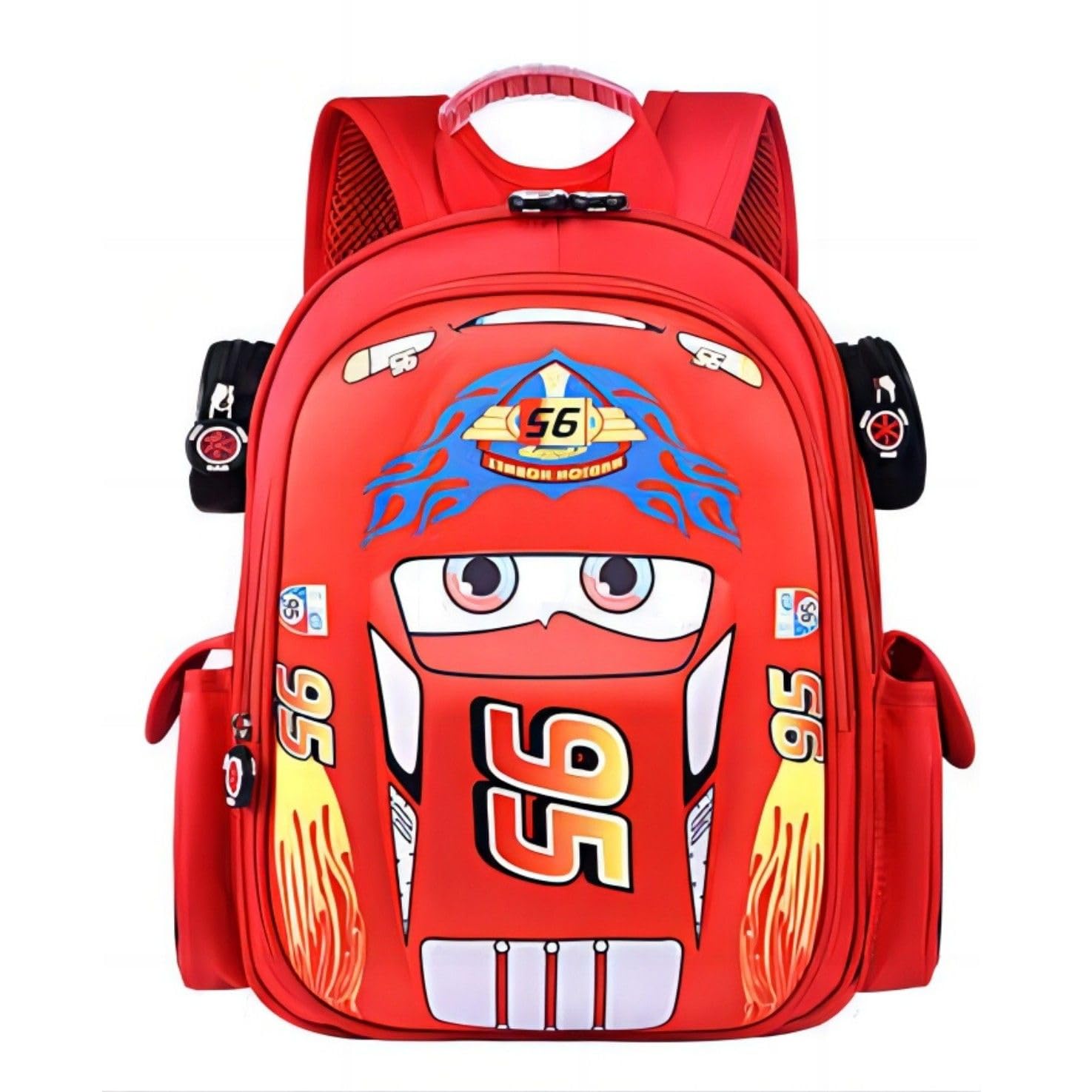 Kids Caroon Car Backpack, Novelty Toddler Backpack Waterproof Schoolbag Cute Backpacks for Boys Girls (Red)