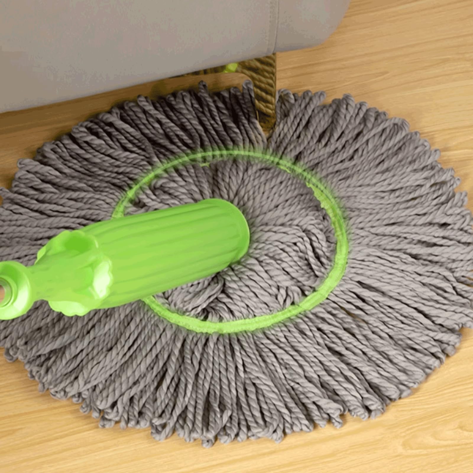 Riutilizzabile Mop Portatile in Acciaio Inossidabile con 1 Testa in Fibra di mop Mop riutilizzabili in Corda Mop per Pulizia autocompressivo per la Pulizia del Pavimento Rimovibile