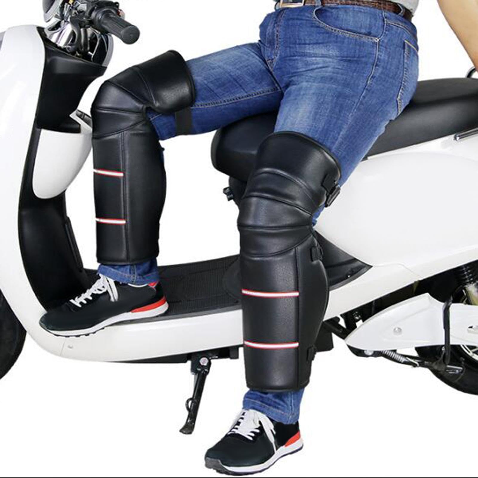 kowaku Motorcycle Windproof Leg Guards Knee Brace Full Protective Plush Lining for Cycling, 70cmx35cm