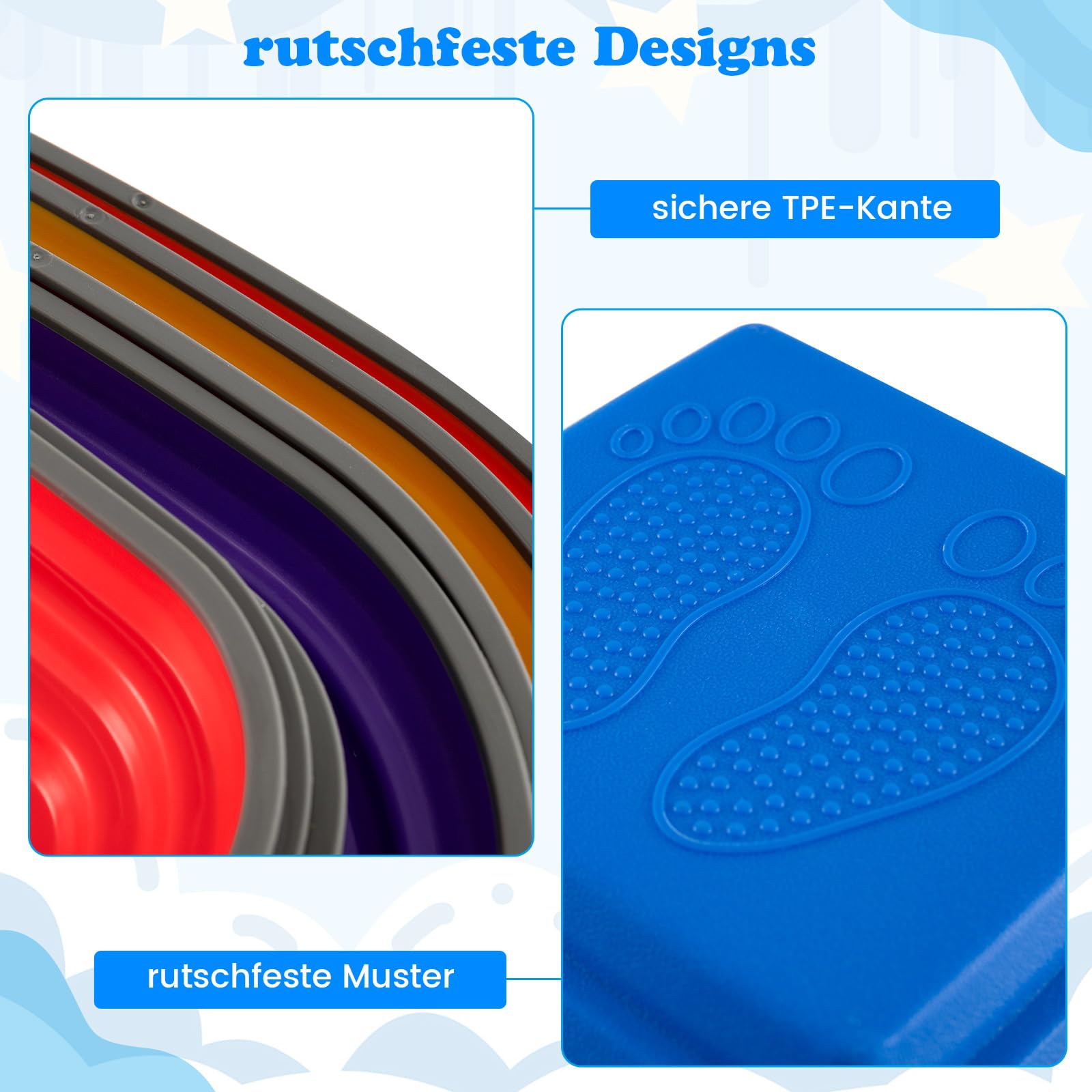 COSTWAY Balanciersteine für Kinder, Stapelsteine rutschfest, Flusssteine für Indoor & Outdoor, Stepping Stones bis 80 kg Belastbar, Trittsteine, Sensorisches Spielzeug ab 3 Jahren