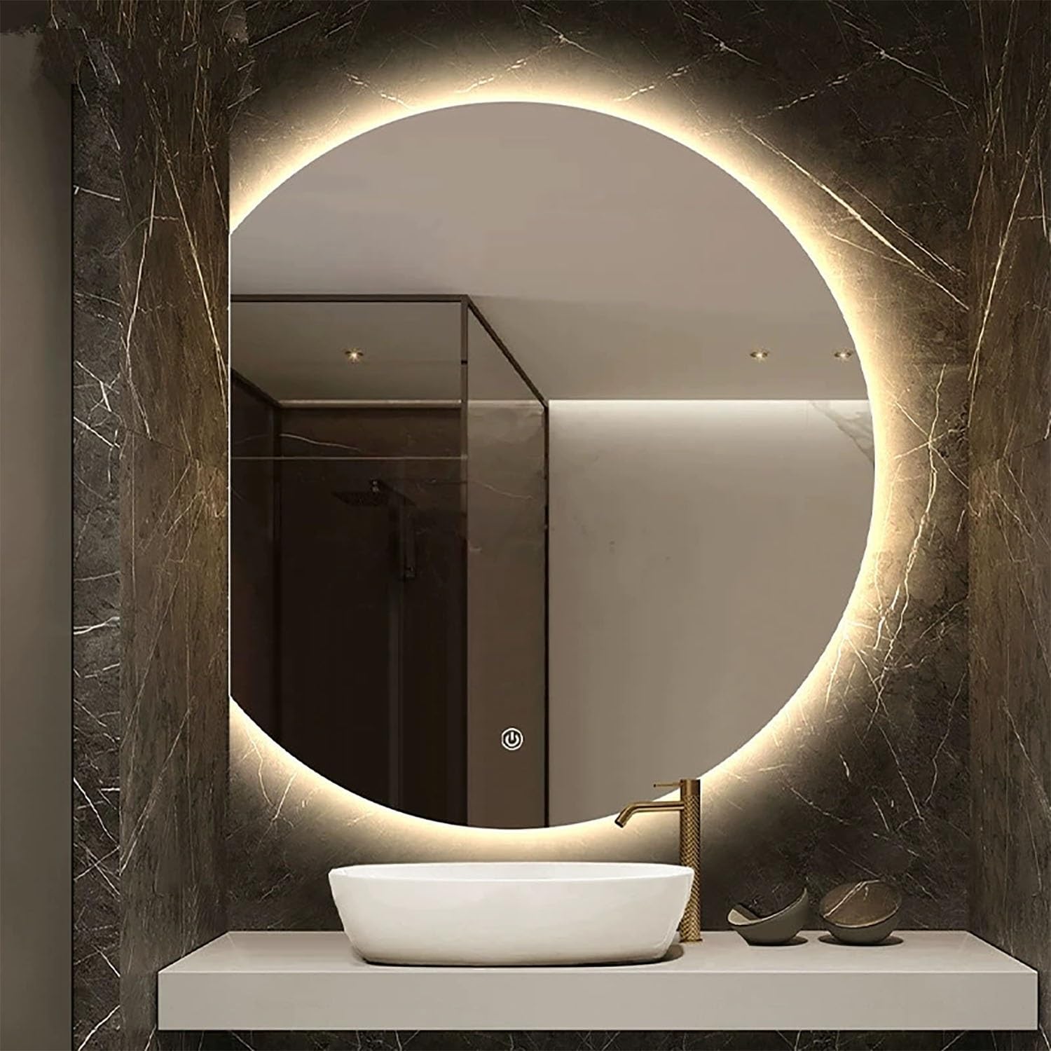 Miroir lumineux salle de bain anti-buée pour petit et grand espace