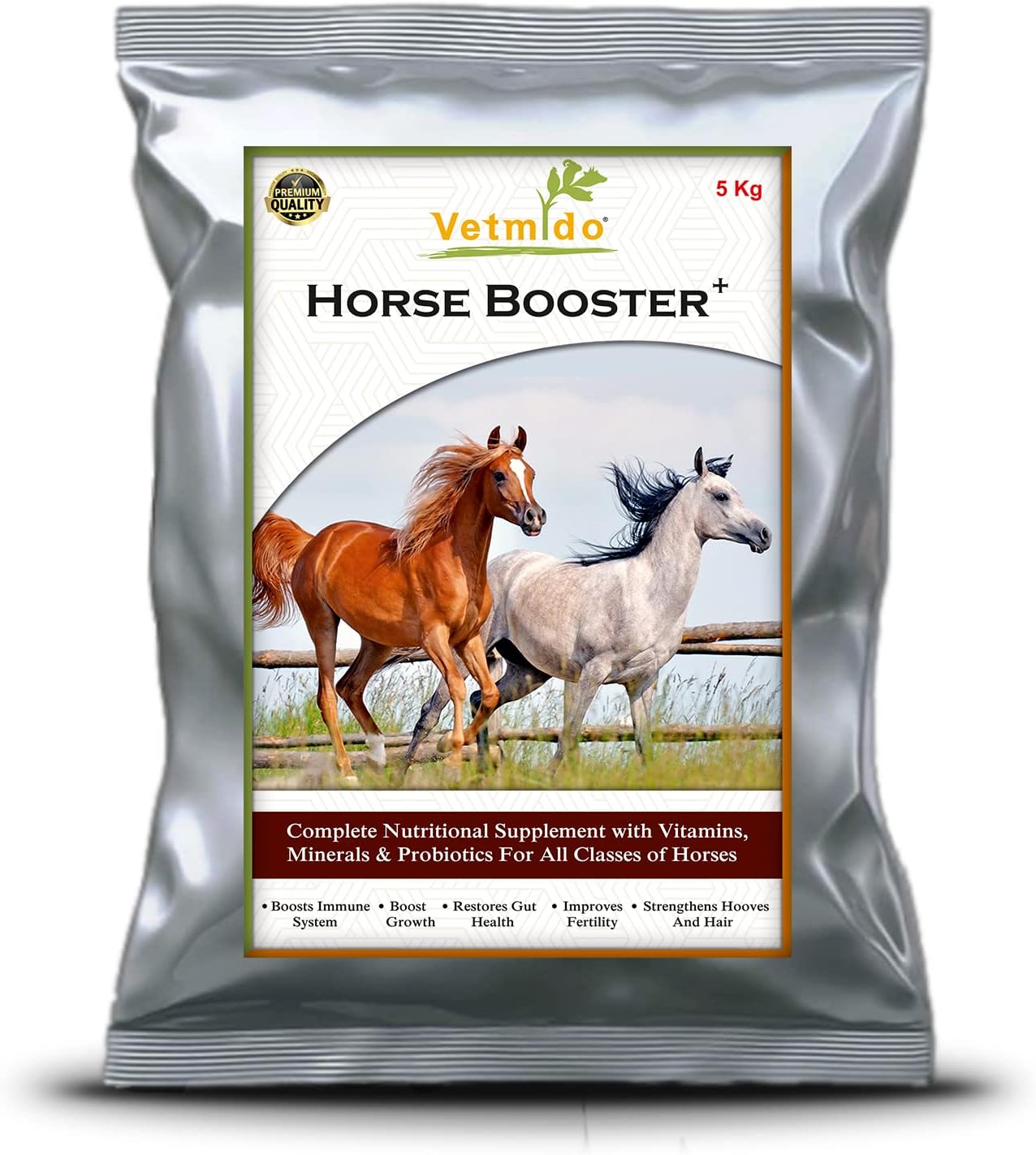 Horse Booster Plus - Growth Booster with Vitamins, Minerals & Probiotics for All Classes of Horses - 5 kg