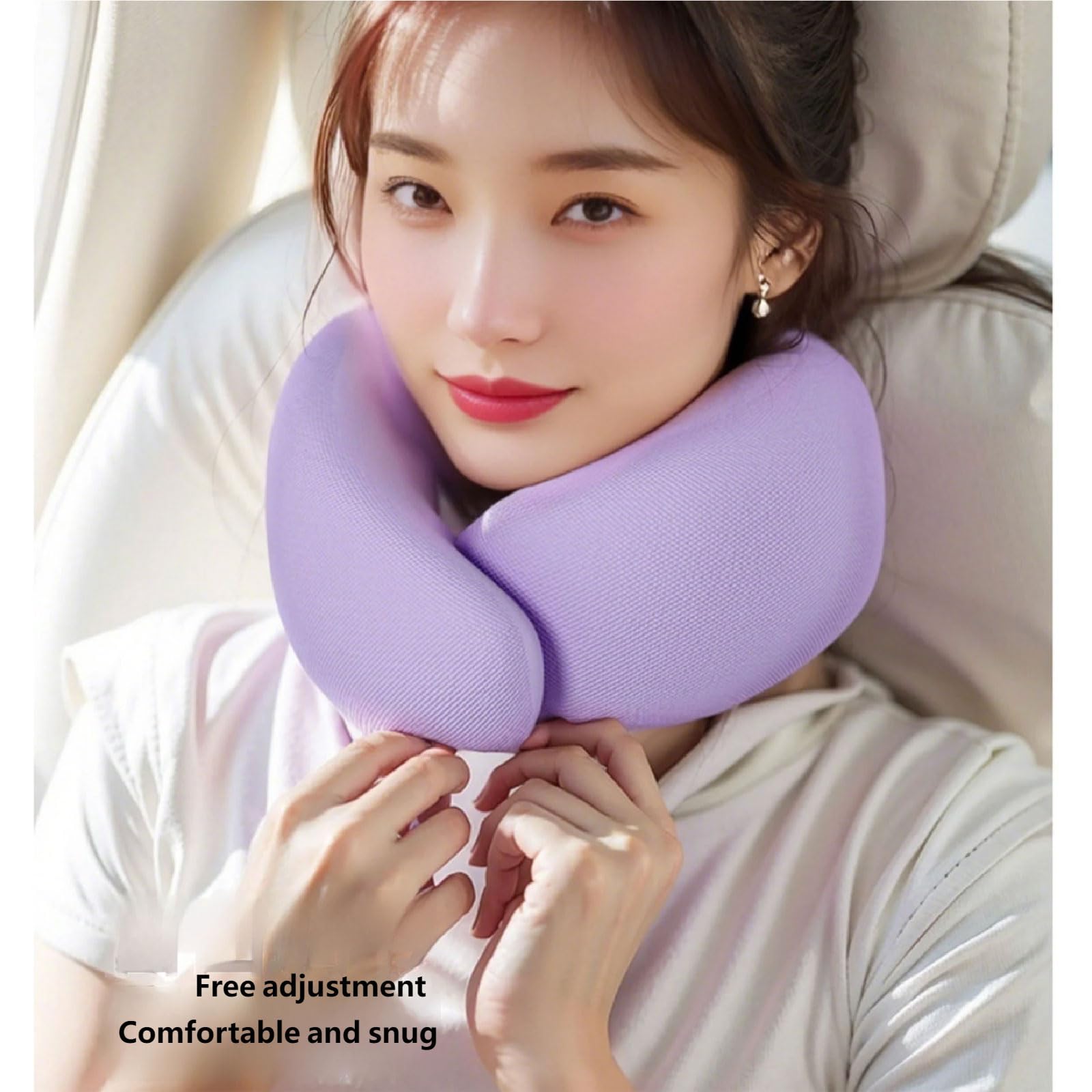 Almohada cervical de viaje lavable con relleno de espuma viscoelástica suave y diseño ligero, funda de tela extraíble, almohada de cuello de espuma viscoelástica para viajes y oficinas, con diseño