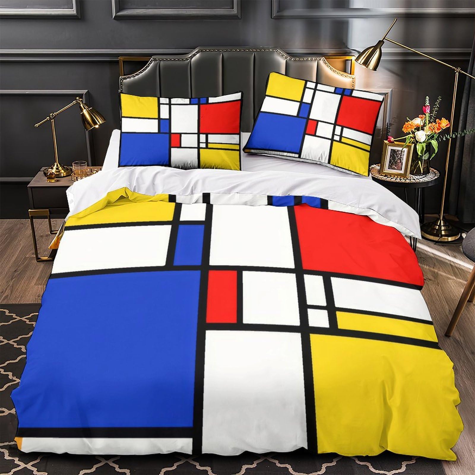 Art Abstrait de Chiens Parure de Lit 3D Housse Couette 260x220 Garçon Ado