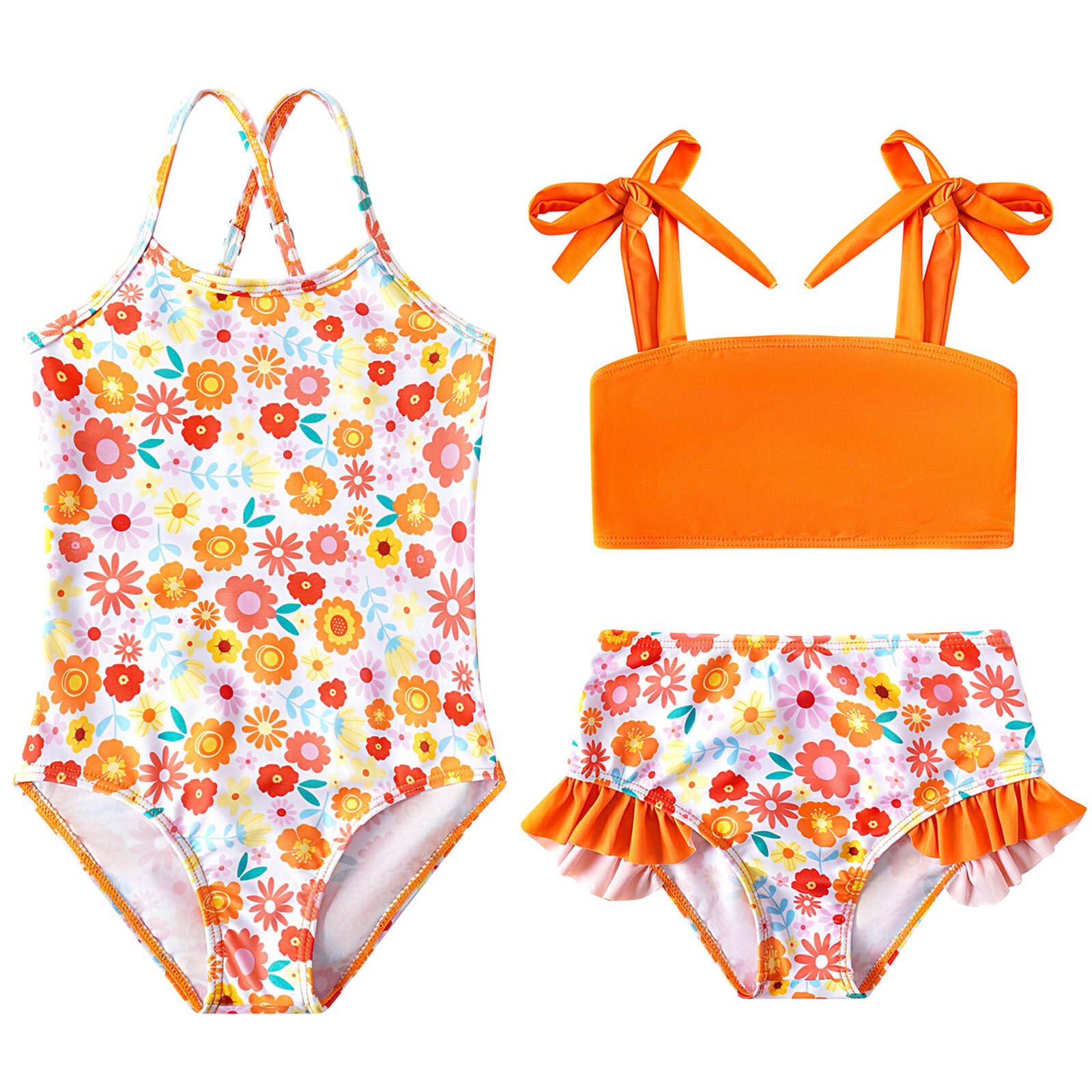 kids4ever Mädchen Badeanzug Bikini Set 2 Teilig Zweiteiliges Set Badebekleidung Strandbadeanzug für Kinder 2-7 Jahre