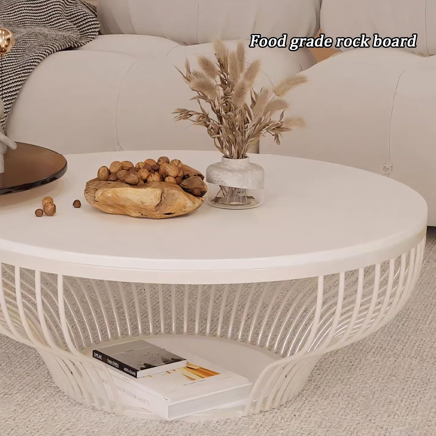 Nesting Table, Round Coffee Table Set of 2, Double-layer Design, High and Low Coffee Table Combination, for Living Room, Office, Bedroom