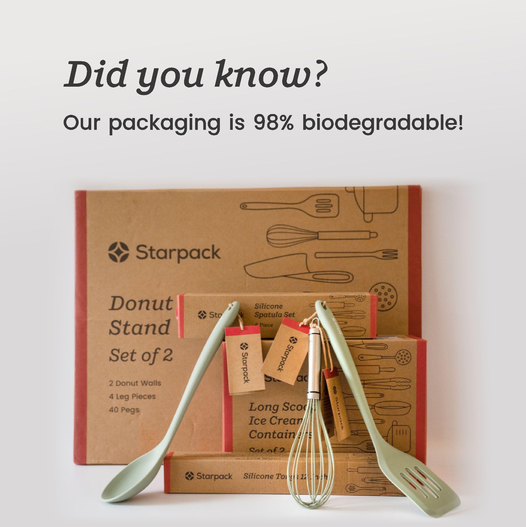 Starpack "Flex & Flip" Flexibles Pfannenwender-Set aus Silikon (3 Stück) – hoch hitzebeständige Spatel zum Kochen von Eiern bei 315 °C – Pfannenwender aus Silikon, LFGB-Qualität, antihaftbeschichtete