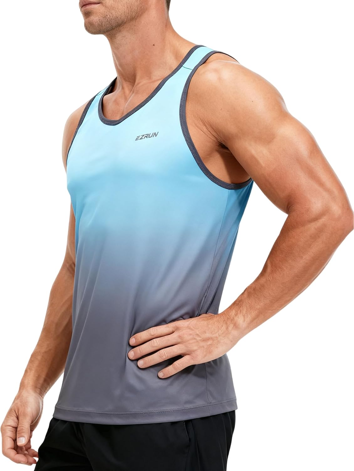 EZRUN Men's Quick Dry Tank Top UPF 50+ Summer Beach Swim Shirts for Gym Workout Athletic Muscle Sleeveless Shirts - Image 3