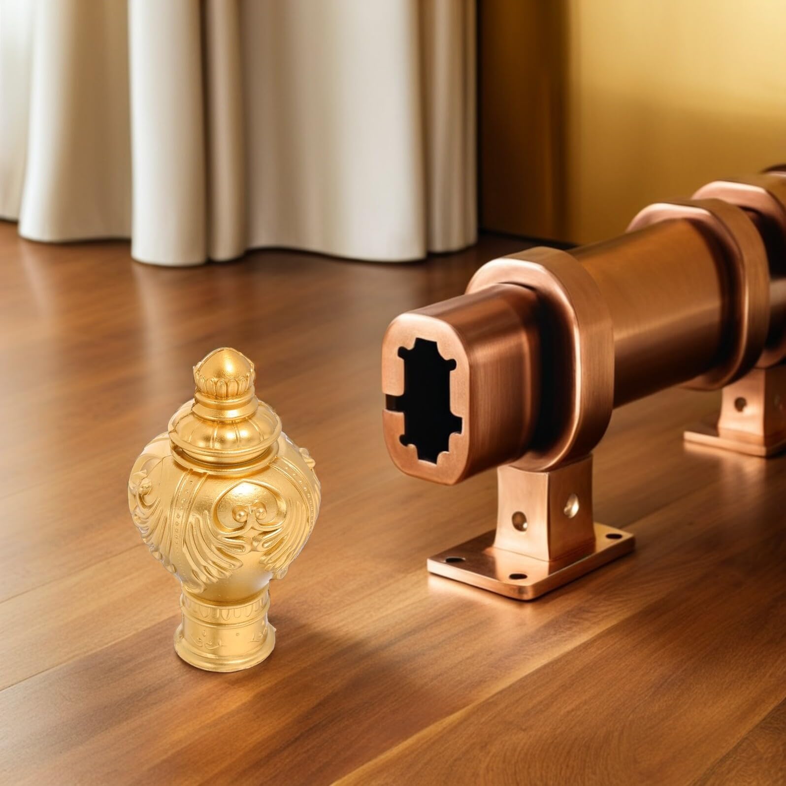 BESPORTBLE 20pezzi Terminali in Plastica Oro per Aste per Tende, Decorativi Stile Romano Retro per Interni