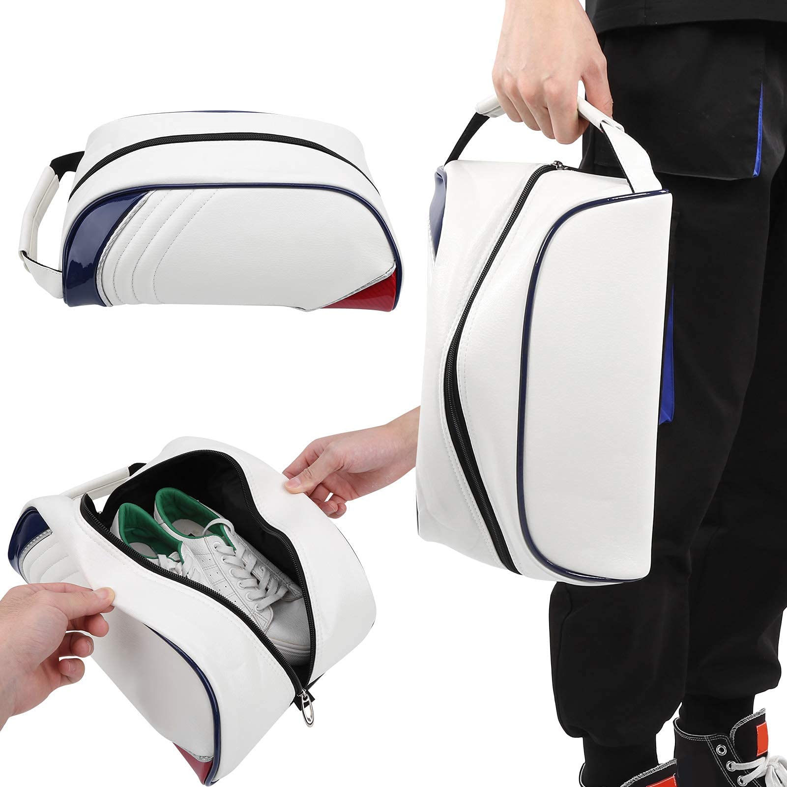 VGEBY Bolsa portadora de Zapatos de Golf Bolsa portadora de Zapatos de Golf de Cuero PU Bolsa de Almacenamiento a Prueba de Polvo de Viaje en casa