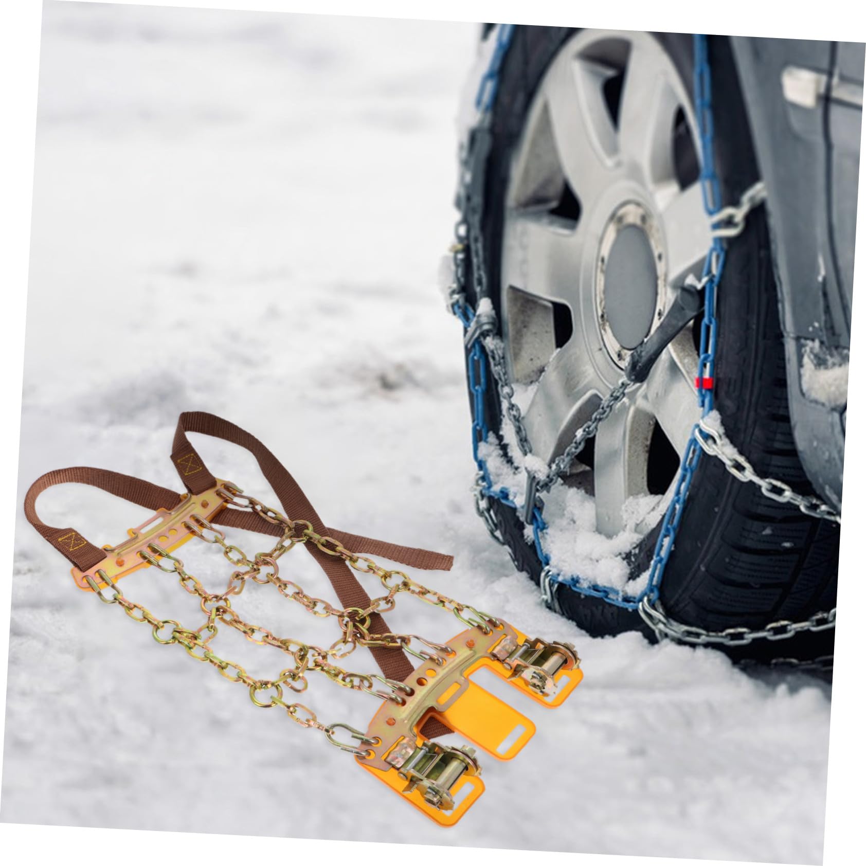 Sosoport Catene Da Neve Riutilizzabili Per Auto e Suv Catene Di Trazione in Acciaio Al Manganese Per Pneumatici Per Condizioni Nevose e Fangose