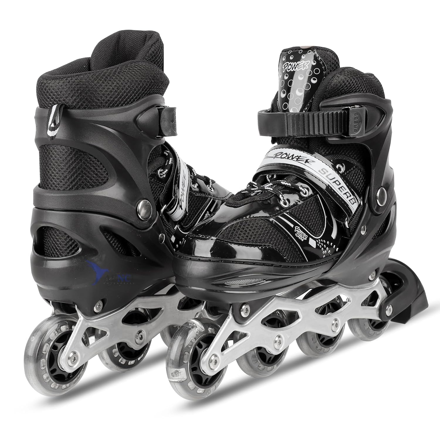 Qwick Click Inline Skates with Pu Flashing Wheel Aluminum Body in-Line Skates with Size Adjustable with Led Flash Lights Set for Boys Kids & Girls Length for Age 8-20 Years (Pink) (Black) (B0D2HY6JBT) Amazon Price History, Amazon Price Tracker