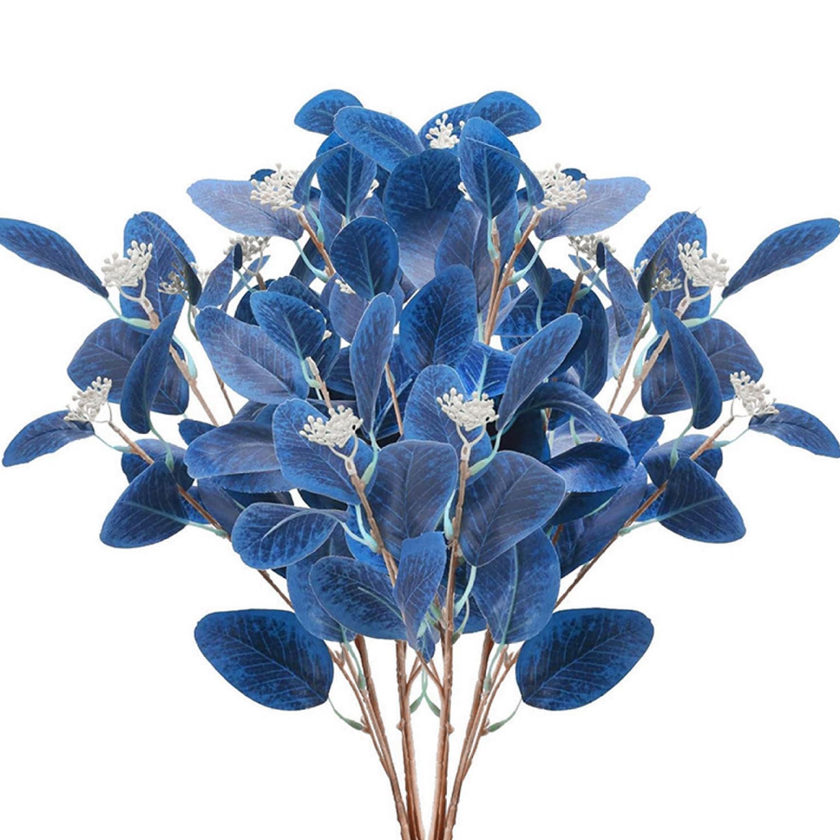 Neptuiby Blue Eucalyptus Stems Artificial Eucalyptus Stems Faux Artificial with Silvery Blue Leaves and Berries 21