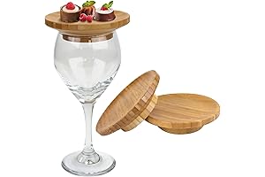 BambooMN 4" Round Bamboo Coasters or Wine Glass Topper (Set of 4)