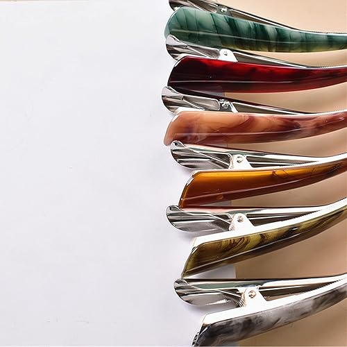 Miniatura 3 de Livekiy - 6 pinzas de metal antideslizantes duraderas de 5.5 pulgadas, pinzas de cocodrilo para el cabello, pinzas de poliéster de ácido acético