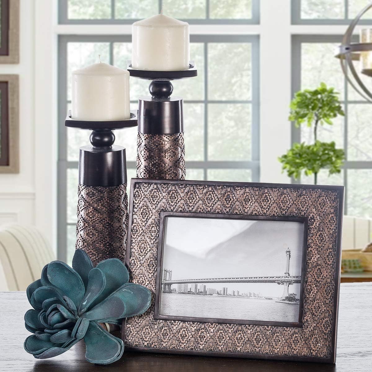 Creative Scents Dublin Brown 5"X7" Picture Frame - Wall Decor Living Room or Table Top - Desktop Photo Display with High Definition Glass Front & Easel Back, for Entryway, Bedroom or Coffee Table