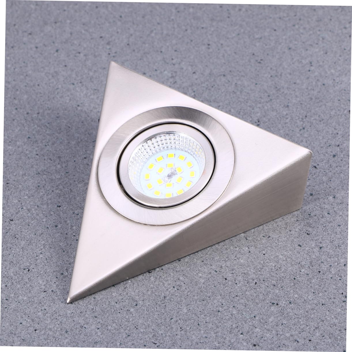 Housoutil Éclairage Led Sous Meuble Triangulaire En Acier Inoxydable Brossé Lumière Blanche Naturelle Pour Cuisine Placard Cave À Vin Meuble Tv